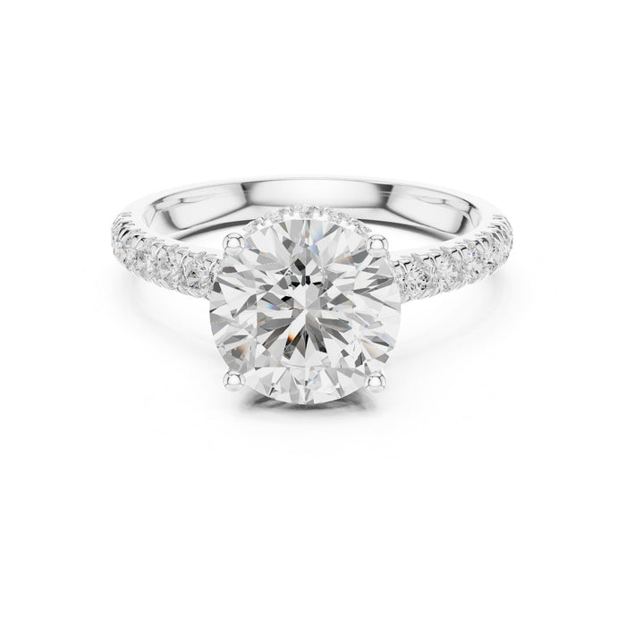 Round Lab Grown Diamond Halo Engagement Ring