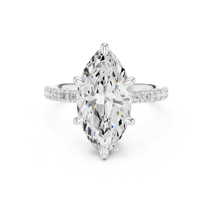 Oval Lab Grown Diamond Hidden-Halo Engagement Ring