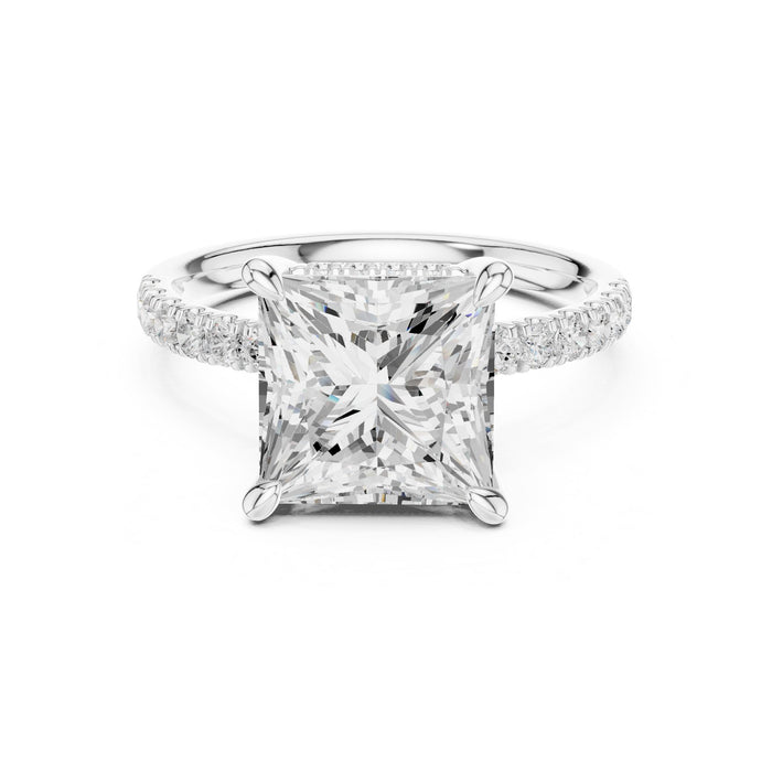 Princess Lab Grown Diamond Hidden-Halo Engagement Ring