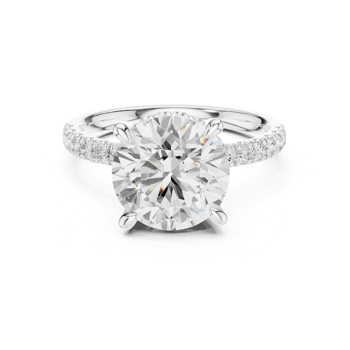 Round Lab Grown Diamond Hidden-Halo Engagement Ring