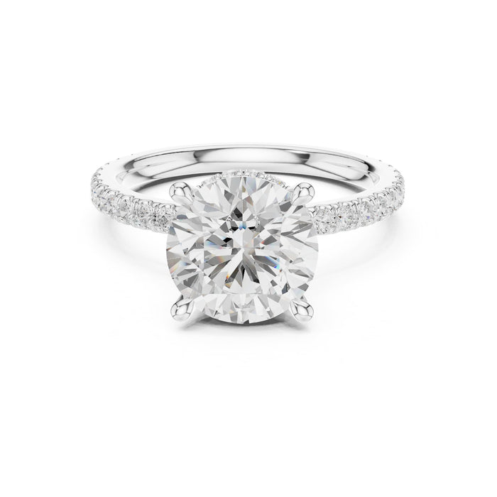 Round Lab Grown Diamond Halo Engagement Ring