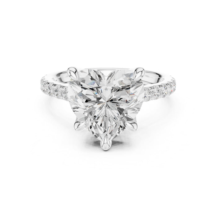 Round Lab Grown Diamond Side-Stone Engagement Ring