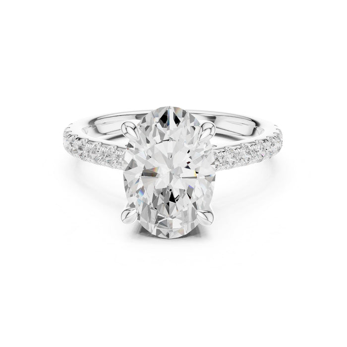 Oval Lab Grown Diamond Pave Engagement Ring