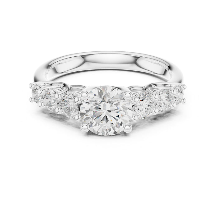 Round Lab Grown Diamond Three-Stone Engagement Ring