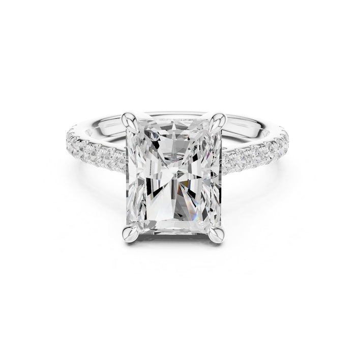 Cushion Lab Grown Diamond Pave Engagement Ring
