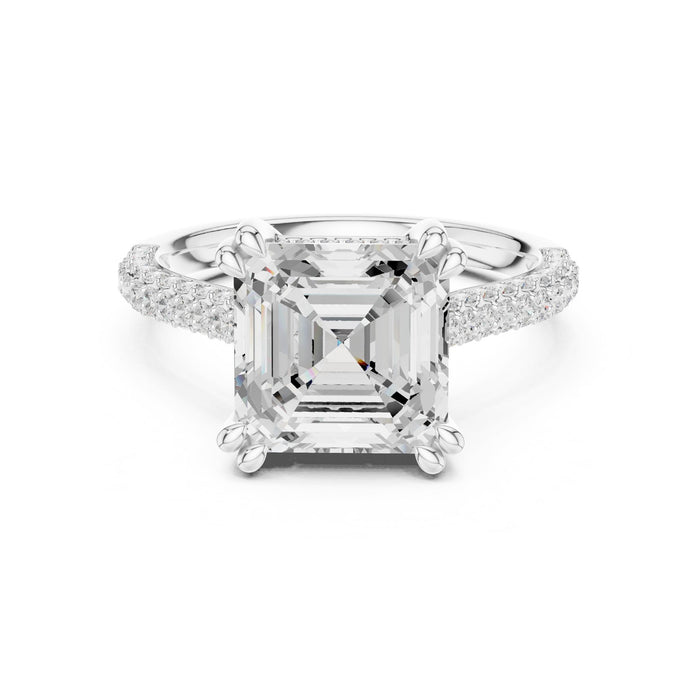 Emerald Lab Grown Diamond Pave Engagement Ring