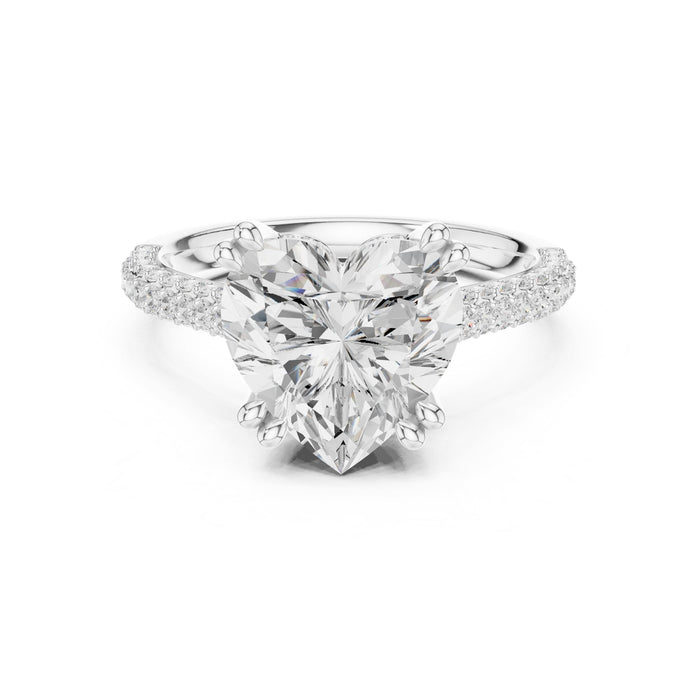 Heart Lab Grown Diamond Pave Engagement Ring