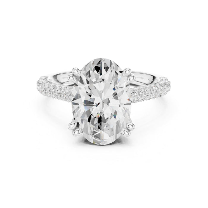 Oval Lab Grown Diamond Pave Engagement Ring