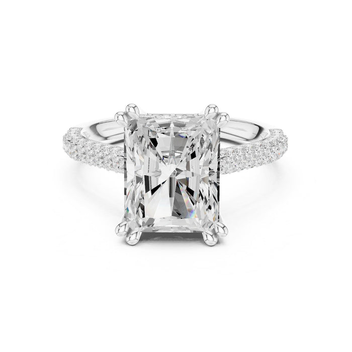 Emerald Lab Grown Diamond Pave Engagement Ring
