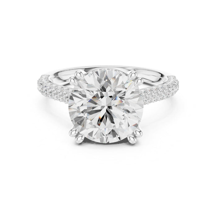 Round Lab Grown Diamond Hidden-Halo Engagement Ring