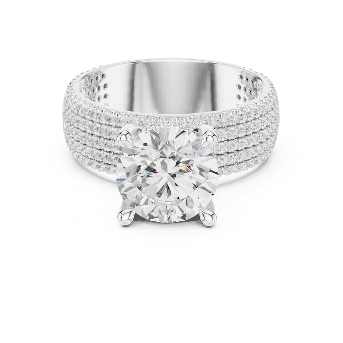 Round Lab Grown Diamond Pave Engagement Ring