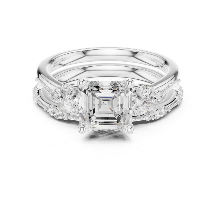 Cushion Lab Grown Diamond Side-Stone Engagement Ring
