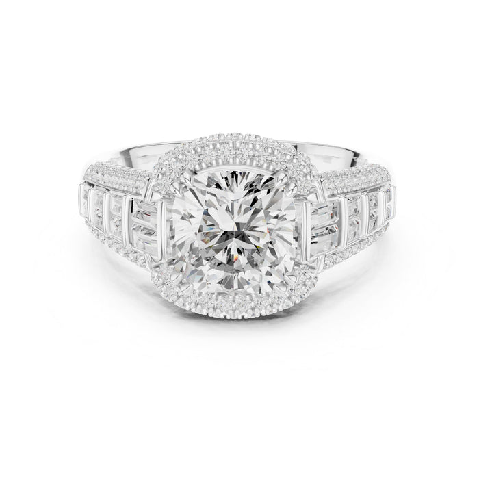 Cushion Lab Grown Diamond Halo Engagement Ring