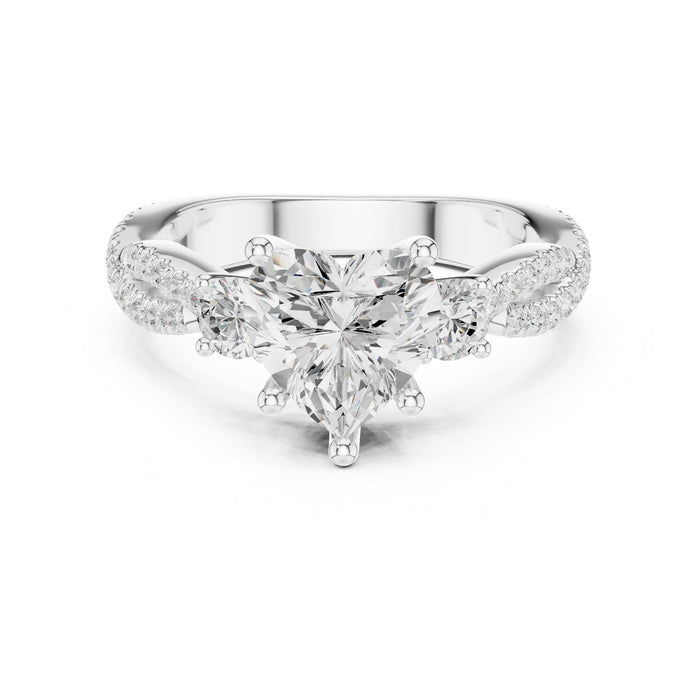 Cushion Lab Grown Diamond Three-Stone Engagement Ring