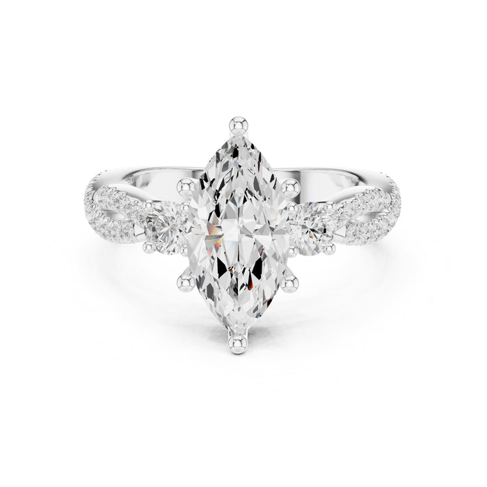 Marquise Lab Grown Diamond Twisted Engagement Ring