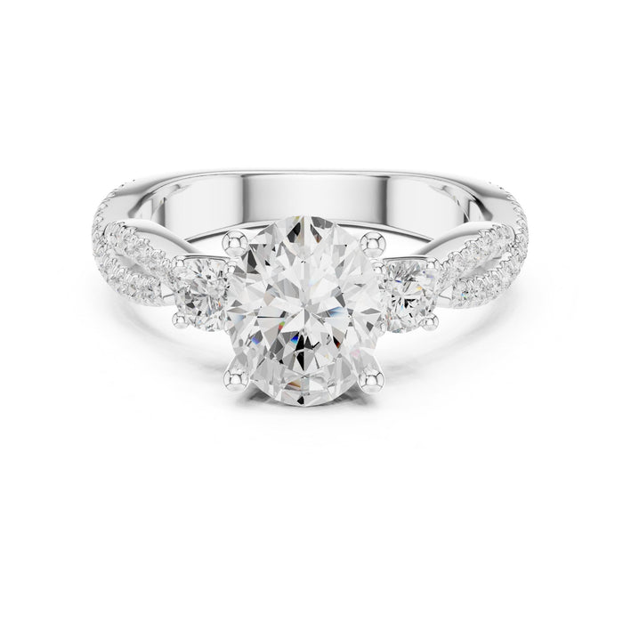 Cushion Lab Grown Diamond Twisted Engagement Ring