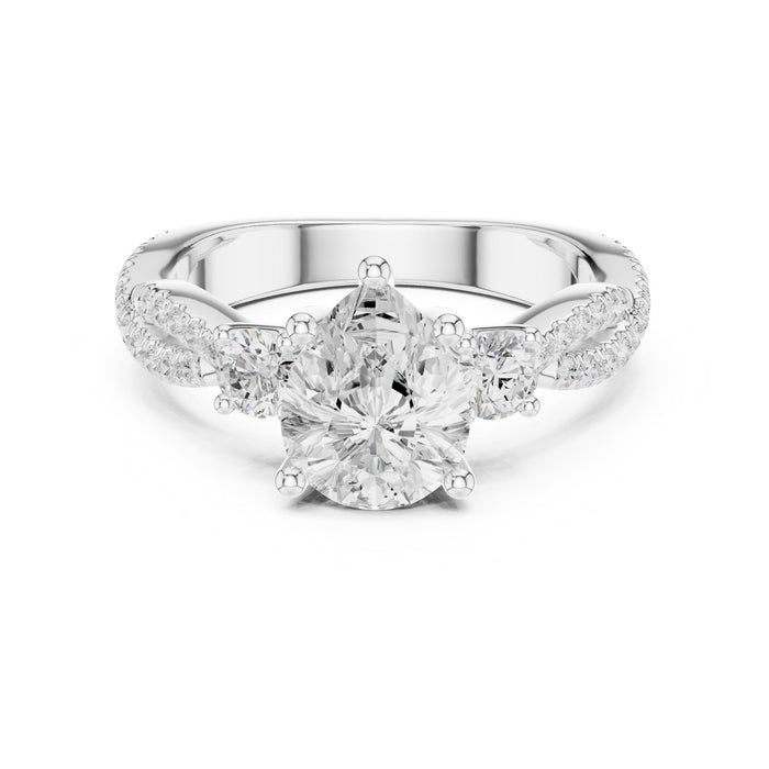 Cushion Lab Grown Diamond Three-Stone Engagement Ring