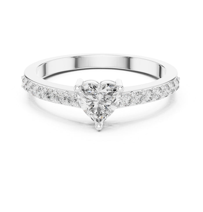 Heart Lab Grown Diamond Pave Engagement Ring