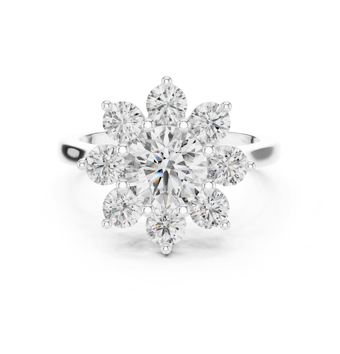 Round Lab Grown Diamond Halo Engagement Ring
