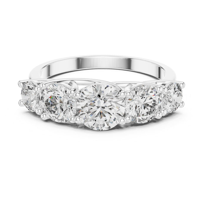 Round Lab Grown Diamond Three-Stone Engagement Ring