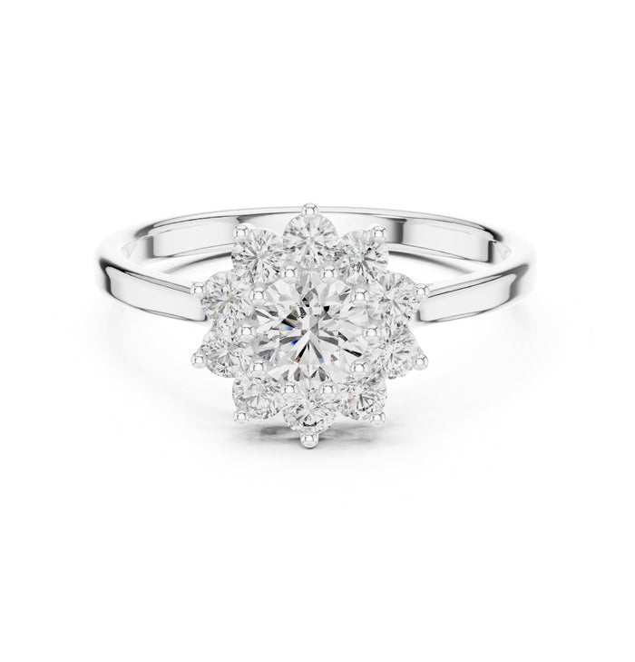 Round Lab Grown Diamond Halo Engagement Ring