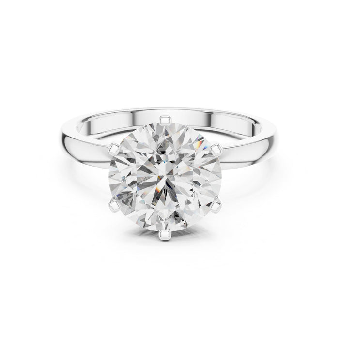 Round Lab Grown Diamond Solitaire Engagement Ring