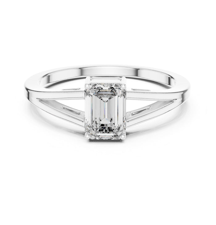 Emerald Lab Grown Diamond Split-Shank Engagement Ring