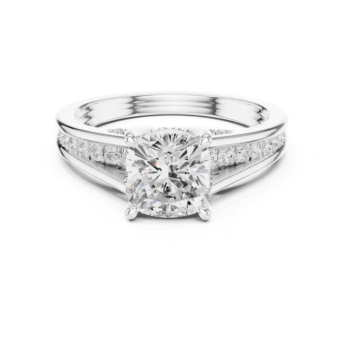 Round Lab Grown Diamond Split-Shank Engagement Ring