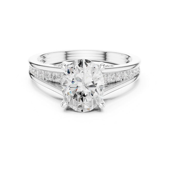Oval Lab Grown Diamond Split-Shank Engagement Ring