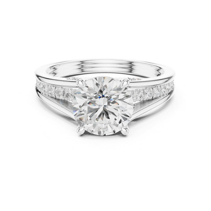 Round Lab Grown Diamond Split-Shank Engagement Ring