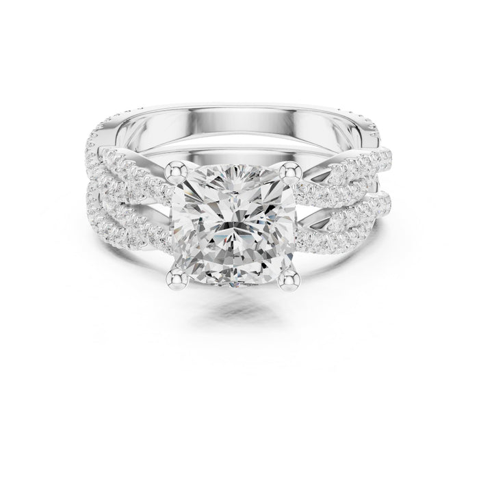 Round Lab Grown Diamond Split-Shank Engagement Ring