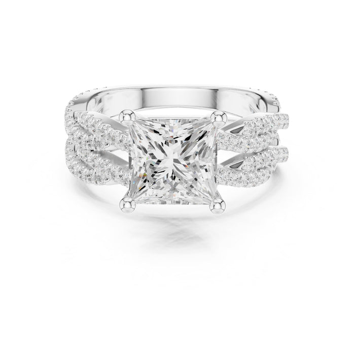 Princess Lab Grown Diamond Split-Shank Engagement Ring