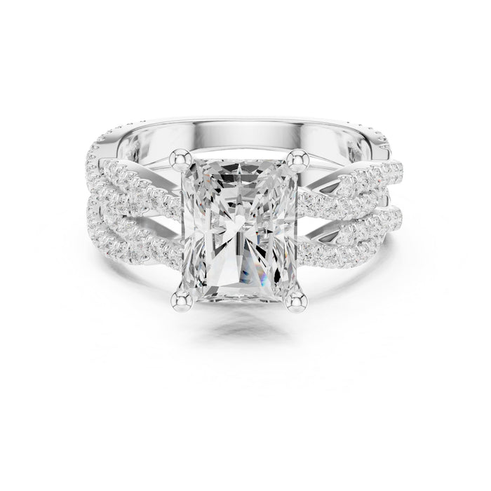 Radiant Lab Grown Diamond Split-Shank Engagement Ring