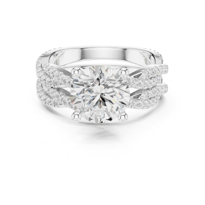 Round Lab Grown Diamond Split-Shank Engagement Ring