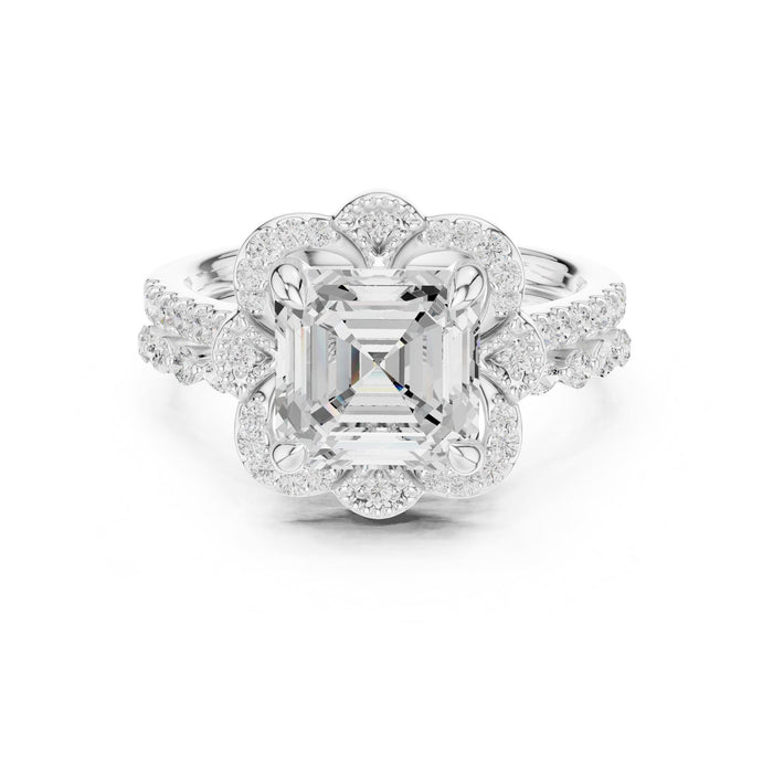 Cushion Lab Grown Diamond Halo Engagement Ring