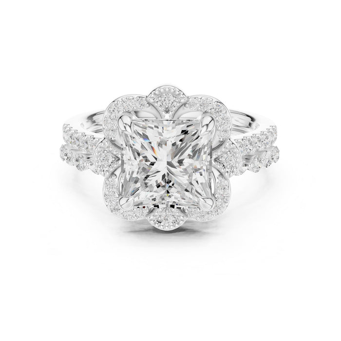 Cushion Lab Grown Diamond Halo Engagement Ring