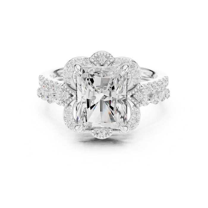 Radiant Lab Grown Diamond Halo Engagement Ring