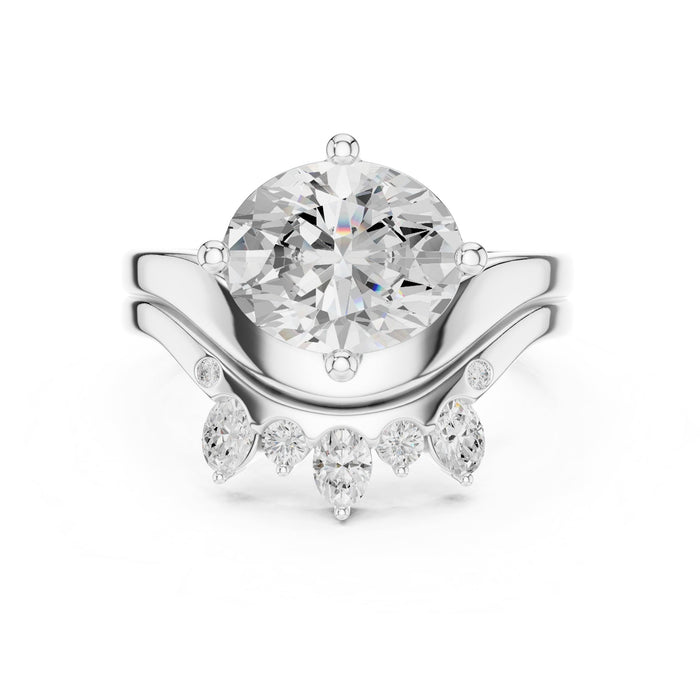 Oval Lab Grown Diamond Side-Stone Engagement Ring
