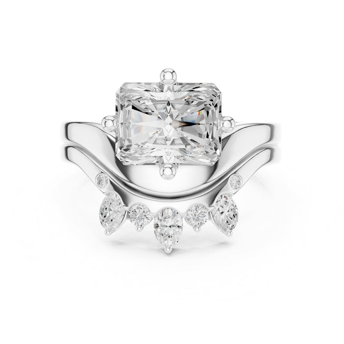 Emerald Lab Grown Diamond Side-Stone Engagement Ring