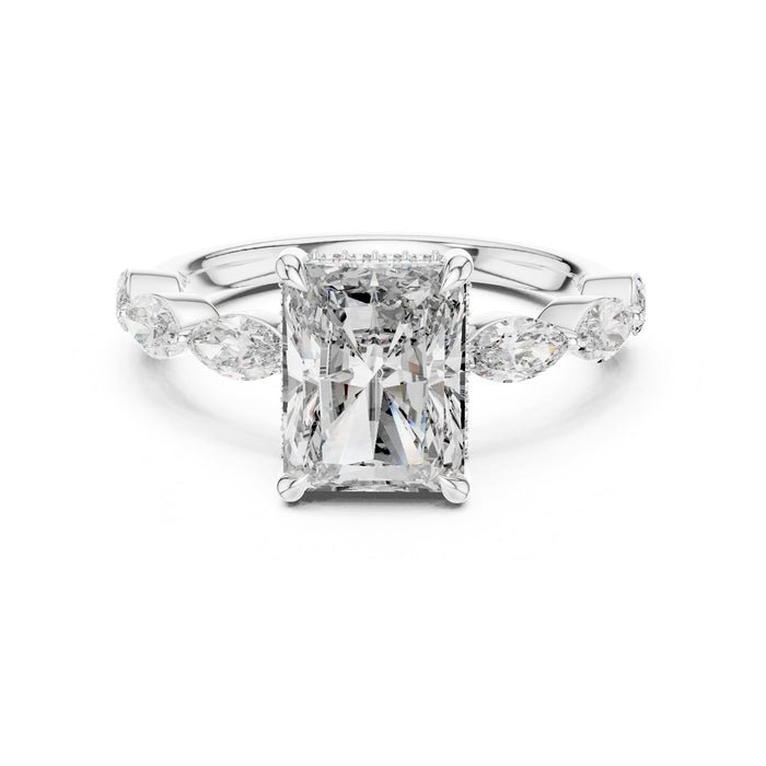 Radiant Lab Grown Diamond Side-Stone Engagement Ring