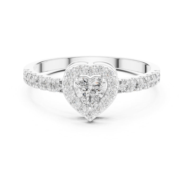 Heart Lab Grown Diamond Halo Engagement Ring