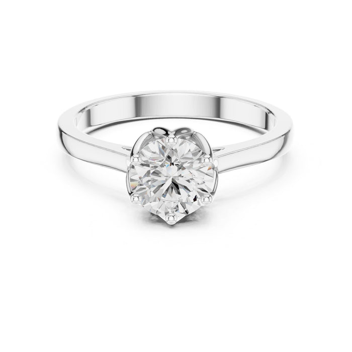 Round Lab Grown Diamond Solitaire Engagement Ring