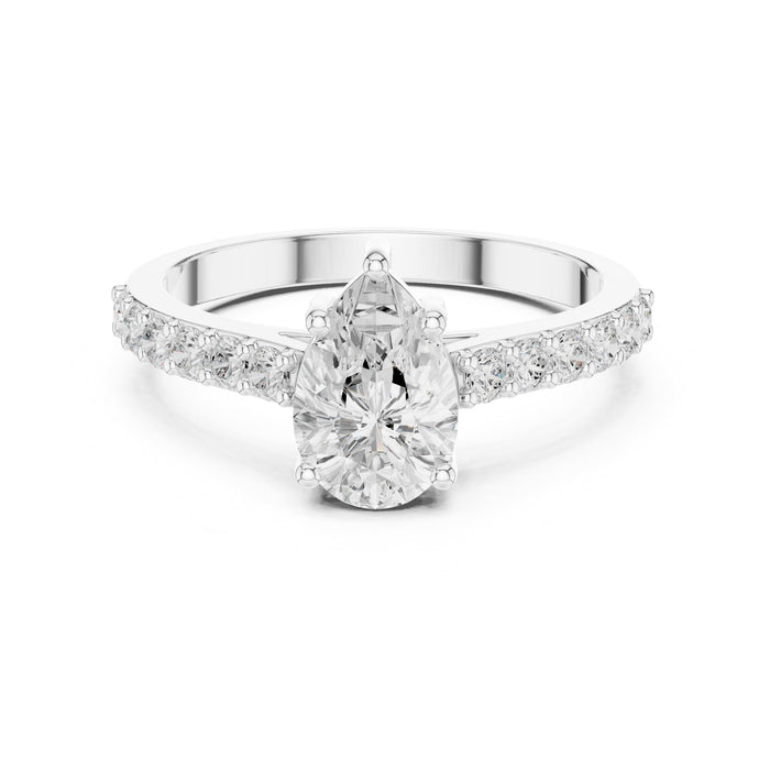 Cushion Lab Grown Diamond Side-Stone Engagement Ring