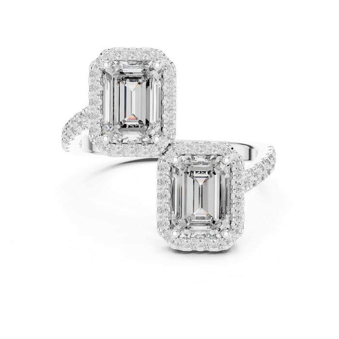 Emerald Lab Grown Diamond Halo Engagement Ring