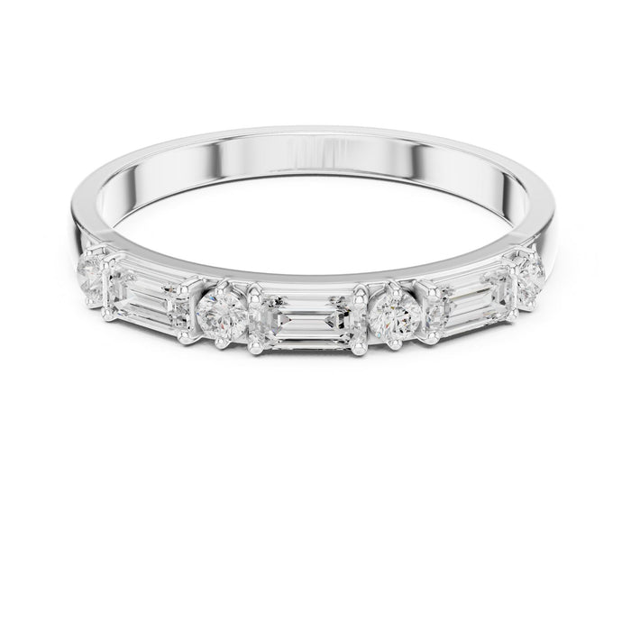 Emerald Lab Grown Diamond Side-Stone Engagement Ring