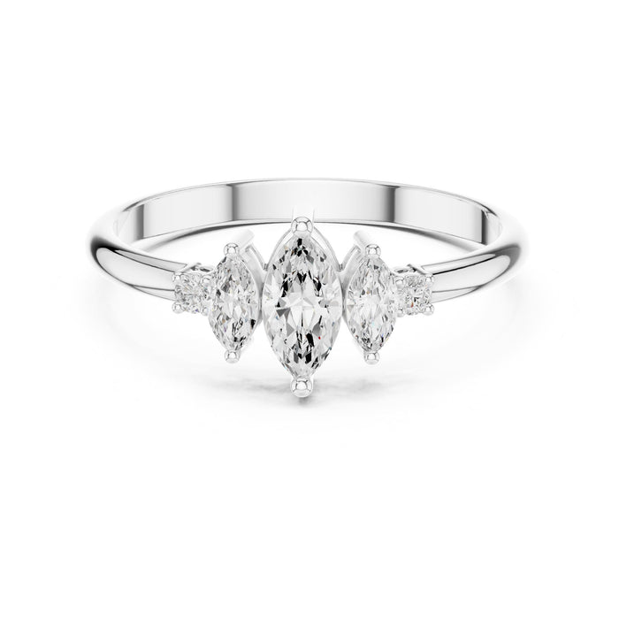 Marquise Lab Grown Diamond Three-Stone Engagement Ring