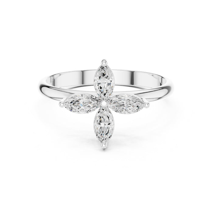 Marquise Lab Grown Diamond Cluster Engagement Ring