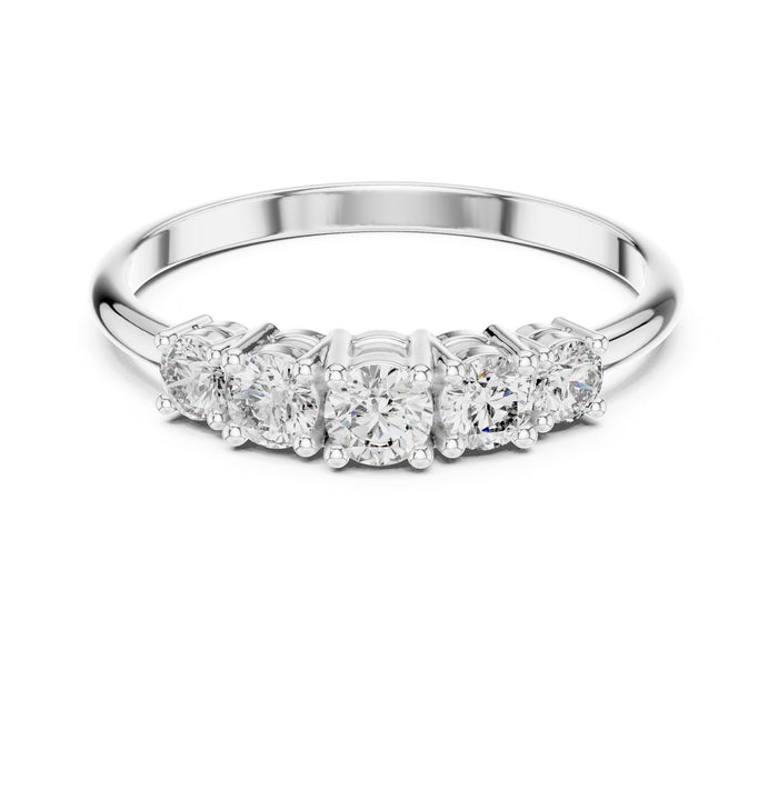 Round Lab Grown Diamond Three-Stone Engagement Ring