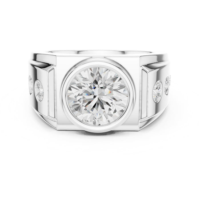 Round Lab Grown Diamond Bezel Engagement Ring