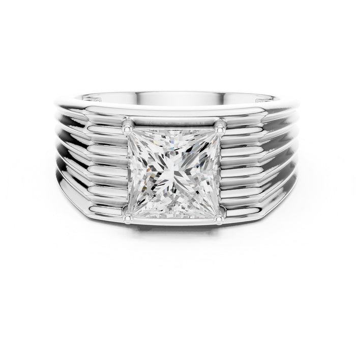 Princess Lab Grown Diamond Side-Stone Engagement Ring
